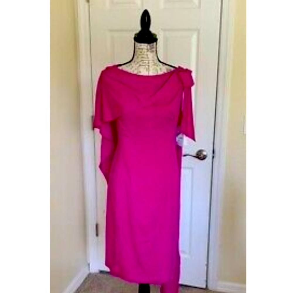 Asymmetrical Cape Detail Dress Sz 4 NWT